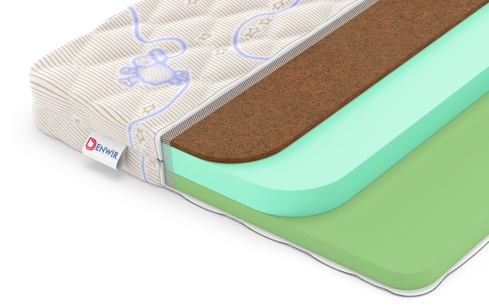Детский матрас Denwir Baby Springless Eco Foam Hard 9 (БЕБИ СПРИНГЛС ЭКО ФОМ ХАРД 9) в магазине «На диване» в Уфе  — Выгодная цена